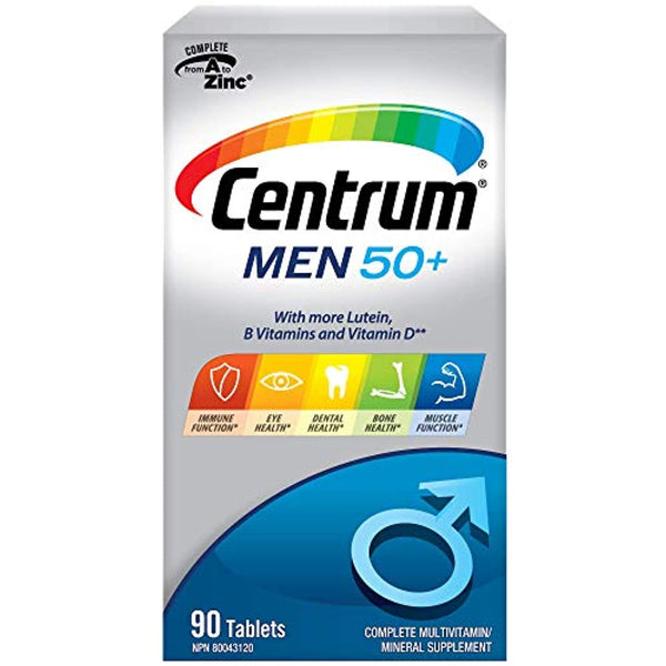Centrum Men 50+ (90 Count) Multivitamin Multimineral Supplement Tablet, Vitamin B, Age 50 and older