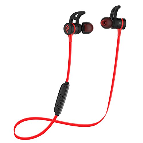 Bluetooth Headphones, Parasom A1 Magnetic, V4.1 Wireless Stereo Bluetooth Earphones Sport Headset In-Ear Noise Isolation Headphone Earbuds for Gym Running -Sweatproof, Microphone (Black/red)