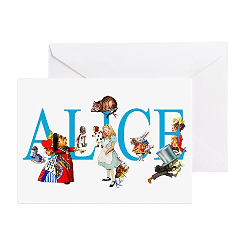 CafePress - ALICE & FRIENDS IN WONDERLAND - Greeting Card, Note Card with Blank Inside Matte