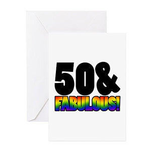 CafePress - Fabulous Gay 50Th Birthday - Greeting Card, Note Card with Blank Inside Glossy