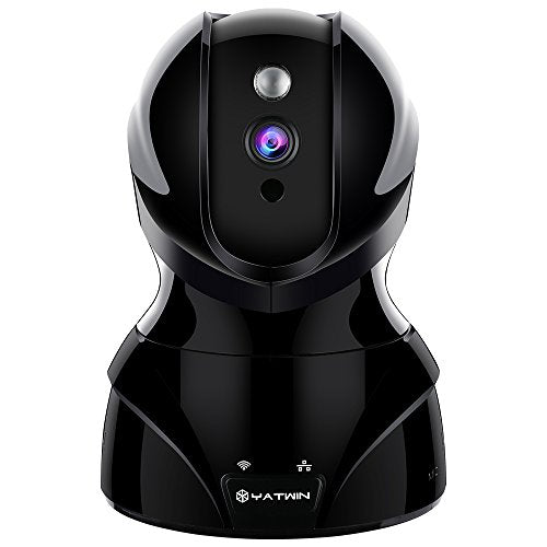 Security Camera Wireless YATWIN 720P WiFi Dog Baby Pet Home Indoor Surveillance IP Monitor With Pan/Tilt, Night Vision, Two-Way Audio, Motion Detection - Jet Black(Free App supports iOS Android)