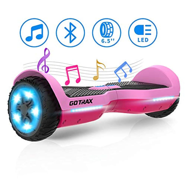 GOTRAX Hoverboard with Bluetooth Speaker, LED 6.5 inch Wheels, UL2272 Certified, Big Capacity Lithium-Ion Battery Up to Max Work 75minutes per Charge, Dual Motor up to Max 10km/h