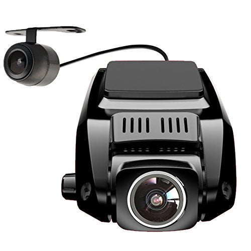 Pruveeo V7 2.4" LCD Full HD 1080P Dash Cam Front and Rear Dual Camera, 170+90 Degrees Wide Angle Lens, Dash Cameras for Cars with Night Vision, Dashboard Camera Car Driving Recorder DVR