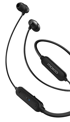 MoKo Bluetooth Headphones, Wireless Neckband Headset w/ Mic & Siri IPX5 Waterproof HD Stereo Sweatproof In Ear Earbuds 9 Hour Battery Hands-free Calls Sports Earphones, Black