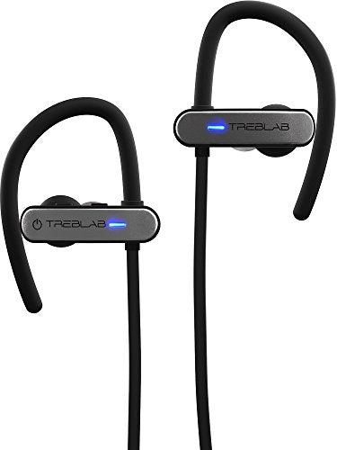 TREBLAB XR800 Bluetooth Headphones, Best Wireless Earbuds for Sports, Running Or Gym Workouts. 2018 Best Model. IPX7 Waterproof, Sweatproof, Secure-Fit. Noise Cancelling Earphones w/Mic (Graphite)