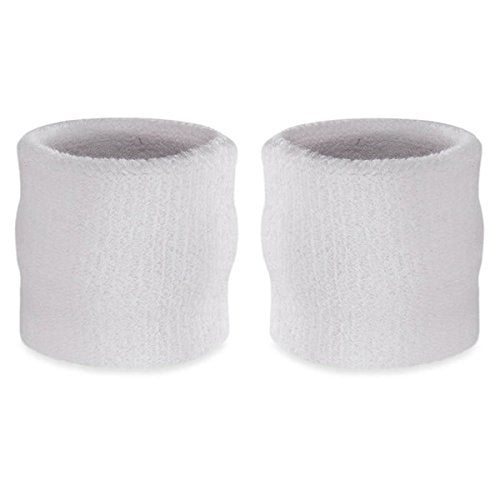Suddora Wrist Sweatbands - Athletic Cotton Terry Cloth Wristbands for Sports (Pair) (Rainbow)