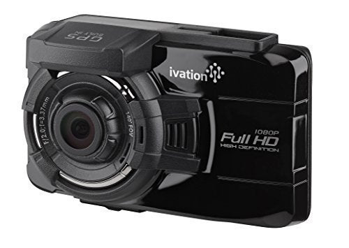 Ivation 1296p HD Dash Cam Video & GPS Recorder, 155° wide angle lens, Motion Detection, G-Sensor, 6-Glass Lens, Low light WDR & HDR Dashcam