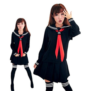 WOTOGOLD Anime Cosplay Costume Navy Sailor Uniform Black Students School Uniforms
