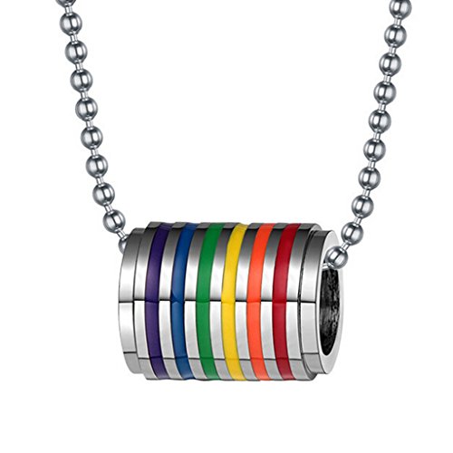 Transgender Transexual LGBT Gay Pride Rainbow Long Chain Necklace Pendant