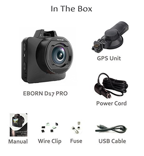 EBORN 170 Degree Car Dash Cam with GPS ,Mini 2 inch Vehicle Dashboard Camera Recorder DVR ,1296P 1080P Super HD,Night Vision,ADAS,Parking Monitor ,WDR