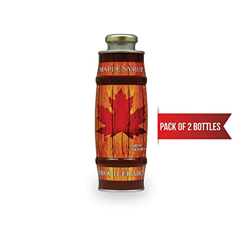 Pure, Organic Canadian Maple Syrup (2 X 500ml bottles.) All-Natural, Grade-A Amber Rich Taste | Delicious Sweetness | No Preservatives, Gluten Free, Vegan Friendly