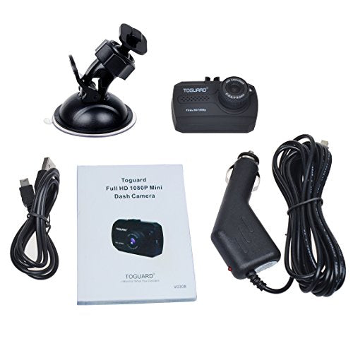 Mini Dash Cam - TOGUARD in Car Dashboard Camera Driving Recorder HD 1080P Wide Angle 1.5” LCD with G-Sensor Loop Recording Motion Detection