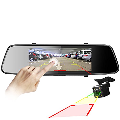 Pruveeo D700 7" Touch Screen Car Dash Cam Front and Rear Dual Channel, FHD 1080P