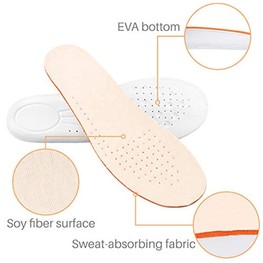 Kalevel Invisible Heightening Insole Shoe Inserts Height Lift 1 Inch 2.5cm Taller Height Lifting Inserts Soft Shock Absorbing Breathable High Insoles for Women US Size 5-9