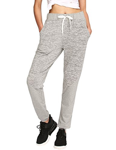 SweatyRocks Women Pants Color Block Casual Tie Waist Yoga Jogger Pants