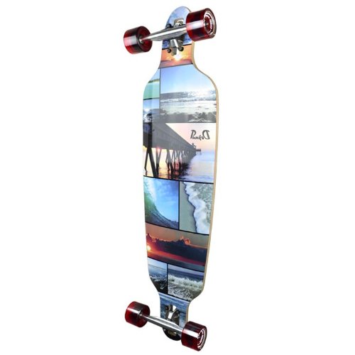 YOCAHER Drop Through Graphic Complete Longboard Professional Speed Skateboard-New York