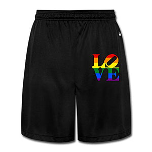 VOLTE Love Rainbow Lesbian Gay Pride LGBT Breathable Athletic Golf Men's Performance Shorts Sweatpants