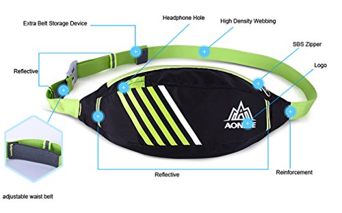 AoMagic Lightweight Durable Water Resistant Breathable Sport Fanny Pack Olive