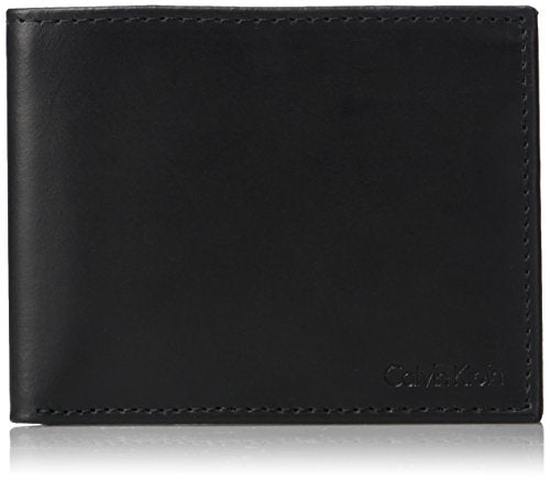 Calvin Klein mens Rfid Blocking Leather Bookfold Wallet With Key Fob