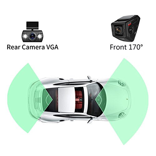 ITRUE X6D Dual Car Dash Cam Pro Stealth Design Full-HD 1080P 170°Wide Angle Superior Night Mode, G-Sensor & WDR , 1 Year DashCam Warranty (16GB MicroSD Card & Hard Wire Kit Included)