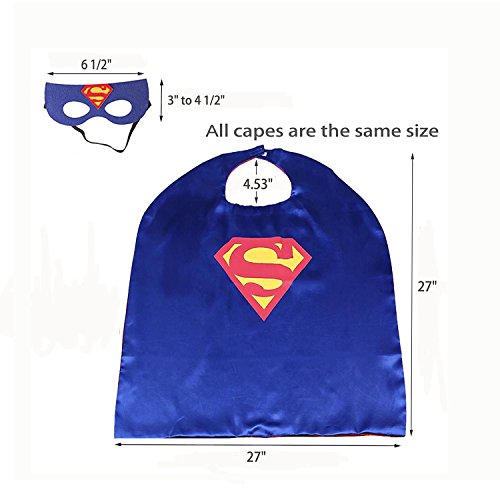 Heros Costumes 5 Satin Capes with Felt Masks