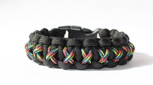 SENC 550/275 Paracord Bracelet With Whistle Buckle - Pride Rainbow X