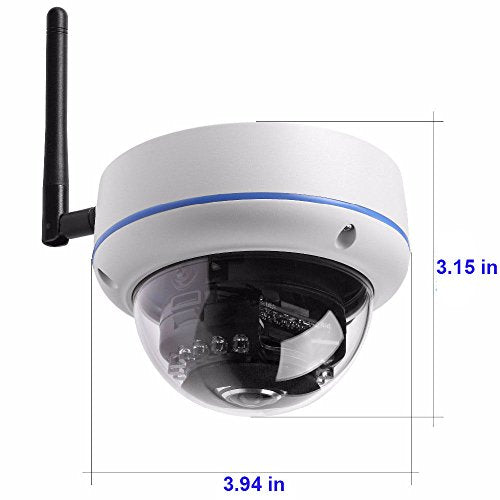 Fuers 960P HD Wireless WIFI IP Network Outdoor Dome Camera, Home Surveillance CCTV Camera, 3.6mm Lens Wide Angle,14 Leds Night Vision, Weatherproof / Waterproof