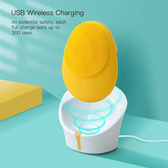 FDA Liquid Silicone Facial Cleansing Brush ULG Ultrasonic Vibration Electric Face Massager Scrubber for Deep Cleaning and Exfoliating, Rechargeable & IPX7 Waterproof