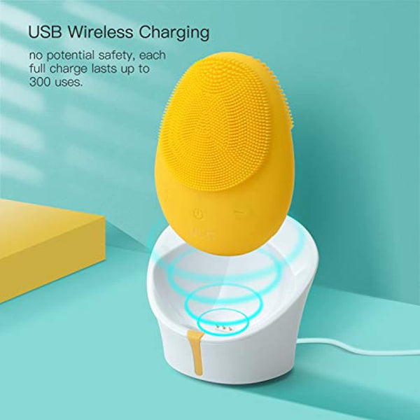 FDA Liquid Silicone Facial Cleansing Brush ULG Ultrasonic Vibration Electric Face Massager Scrubber for Deep Cleaning and Exfoliating, Rechargeable & IPX7 Waterproof