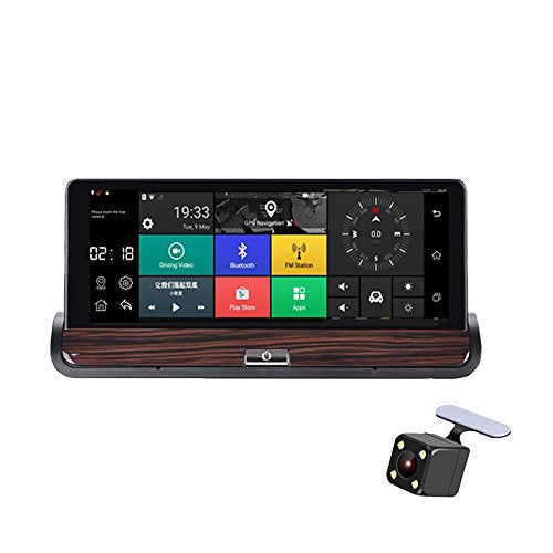 Yuyitec 7 Inch 3G Wifi Car DVR Rearview Mirror Android 5.0 GPS Navigation Video Recorder Bluetooth Dual Lens 1080P Dashcam Remote Parking Monitor