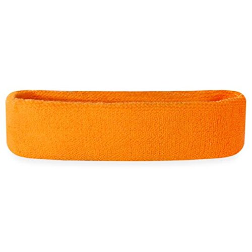 Suddora Headbands (Also in Neon Colors) - Athletic Cotton Terry Cloth Head Sweatband for Sports (Rainbow)