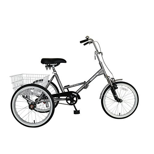 Mantis Tri-Rad Folding Adult Tricycle, 20 inch Wheels, 16 inch Frame, Unisex, Blue