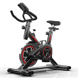 Indoor Cycling Bike, Silent Belt Drive Cycle Bike with Adjustable Handlebars & Seat, Chromed Flywheel, 5-Function Monitor, Fitness Bike and Ab Trainer, Sporting Equipment, Ideal Cardio Trainer