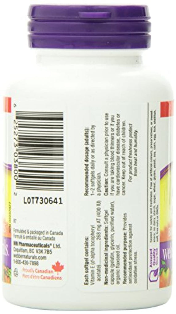 ber Naturals Vitamin E Natural Source Softgel, 400 IU CANADA BRANDS™