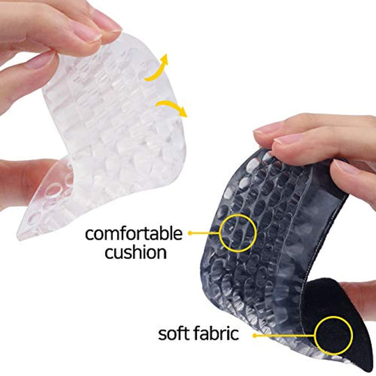 Heel Lift Inserts - Height Increase Insoles for Men & Women - Invisible Silicone Gel Cushion Shoe Pads - 3 Detachable Layers