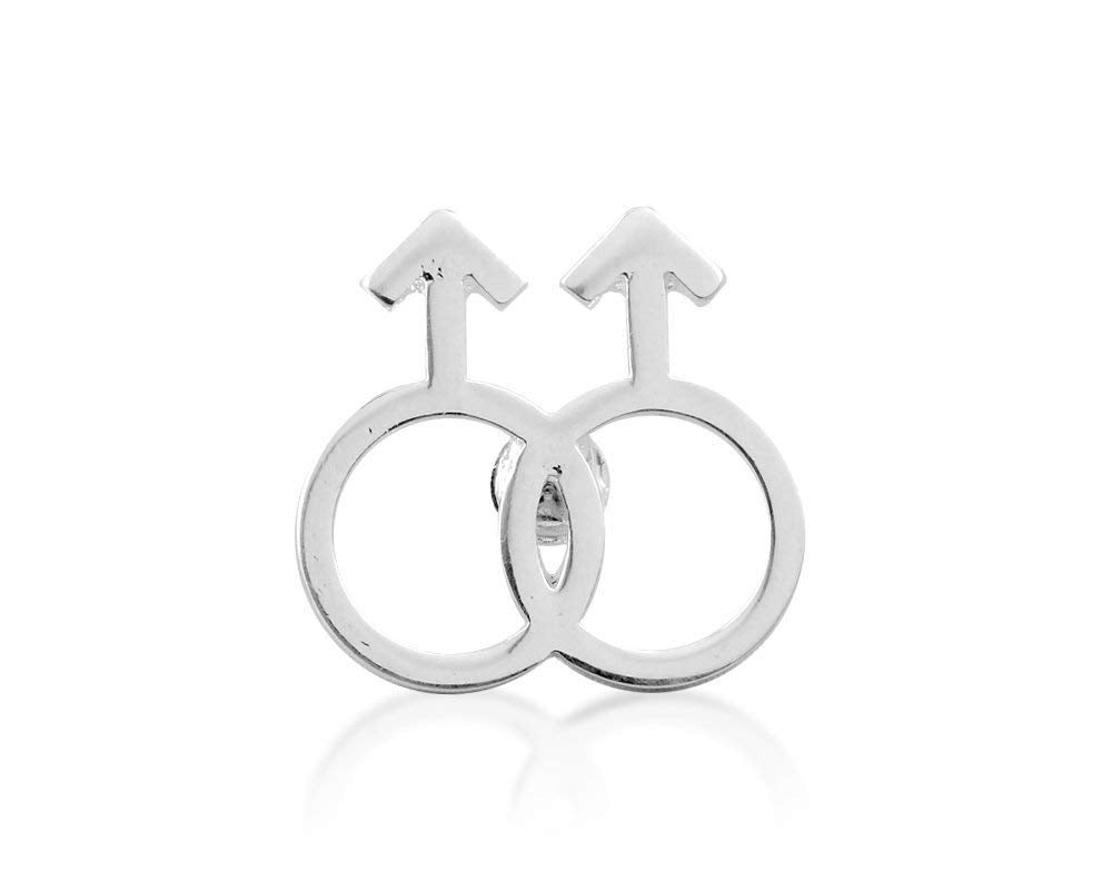 Gay Pride Silver Same Sex Symbol Lesbian Female Pins - Support LGBTQ Causes (10 Pins in Individual Bags)