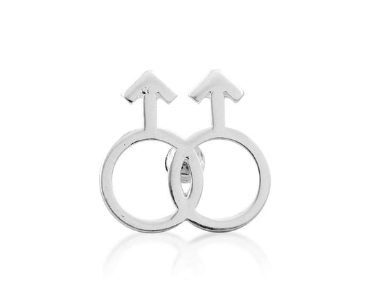 Gay Pride Silver Same Sex Symbol Lesbian Female Pins - Support LGBTQ Causes (10 Pins in Individual Bags)