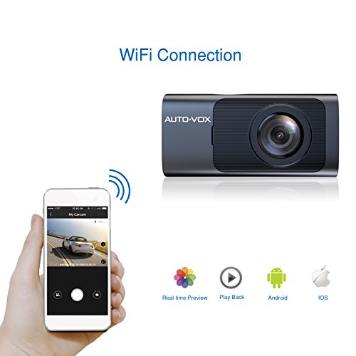 AUTO-VOX D6 WiFi Dash Cam, Dash Camera with GPS FHD 1080P Night Vision Car Dashboard Camera Driving Recorder with 165 Wide Angle, G-Sensor