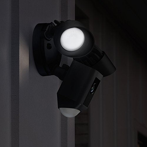 Ring Floodlight Camera Motion-Activated HD Security Cam Two-Way Talk and Siren Alarm, Black