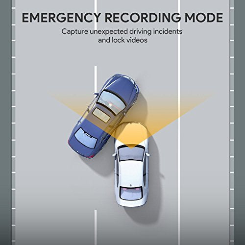 AUKEY 1080p Dash Cam with 6-Lane 170° Wide-Angle Lens, Dashboard Camera Recorder with G-Sensor, WDR, Loop Recording and Night Vision