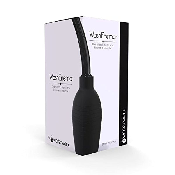 Anal Douche and Enema System by Healthy Vibes (10 oz, Black) - Deluxe Home Enema for Anal or Vaginal Douching Aids in Hygiene - Simple to Use, Safe and Easy to Clean - Made of Silicone and ABS Plastic