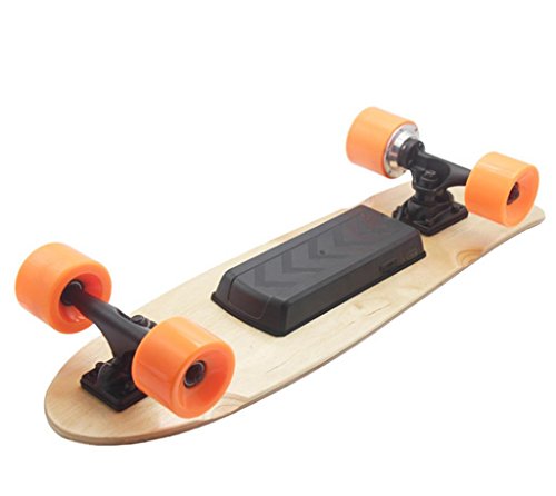 Remote Control Skateboard,GZD Electric Four - Wheel Scooter Seven Layers Of Northeast Maple PU Solid Round,Size 700 * 190 * 150mm,250W Motor, 15mph Top Speed,10km Range.
