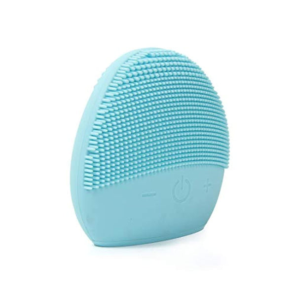 Mini Silicone Facial Cleansing Brush - FEITA Waterproof Silicon Face Cleaner and Electric Masager System for All Skin Types (Blue)