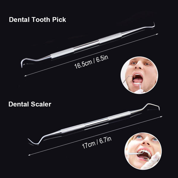 4pcs Stainless Steel Teeth Whitening Kit Dental Tools Dentists Pick Tool Tooth Scraper Set for Personal & Professional Use