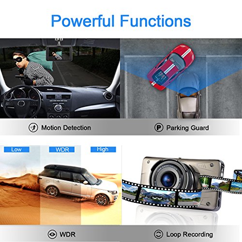 Dash Cam 3" LCD FHD 1080P 170 Degree Wide Angle Dashboard Camera Car Recorder DVR with 8GB SD Card ,Night Vision, G-Sensor, WDR,Loop Recording