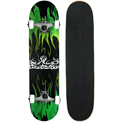 Krown Rookie Complete Skateboard, Green Flame(KRRC-28)