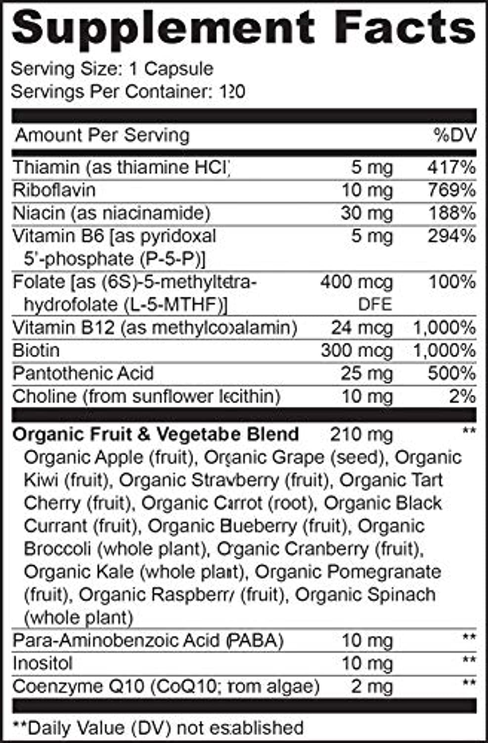 NATURELO B Complex - Whole Food - with Vitamin B6, Folate, B12, Biotin - Vegan - Vegetarian - Best Natural Supplement for Energy and Stress - High Potency - Non GMO - Gluten Free - 120 Capsules