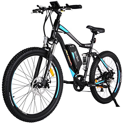 Addmotor HITHOT Electric Bicycle 48V 500W Motor 10.4 AH Samsung Lithium Battery Electric Bikes With Throttle Hithot H1 Mountain E bike For Adults (Blue)