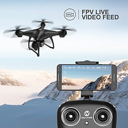 Holy Stone GPS FPV RC Drone HS100 with Camera Live Video and GPS Return Home Quadcopter with Adjustable Wide-Angle 720P HD WIFI Camera- Follow Me, Altitude Hold, Intelligent Battery, Long Control Distance