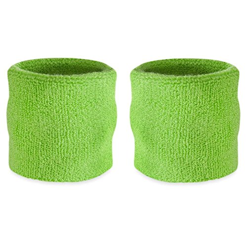 Suddora Wrist Sweatbands - Athletic Cotton Terry Cloth Wristbands for Sports (Pair) (Rainbow)